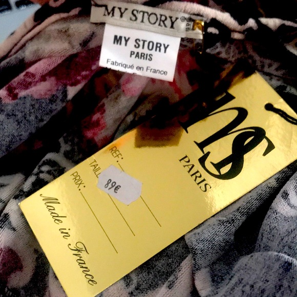 My Story Paris Multi  Floral Wrap Draping Dress - Picture 9 of 9